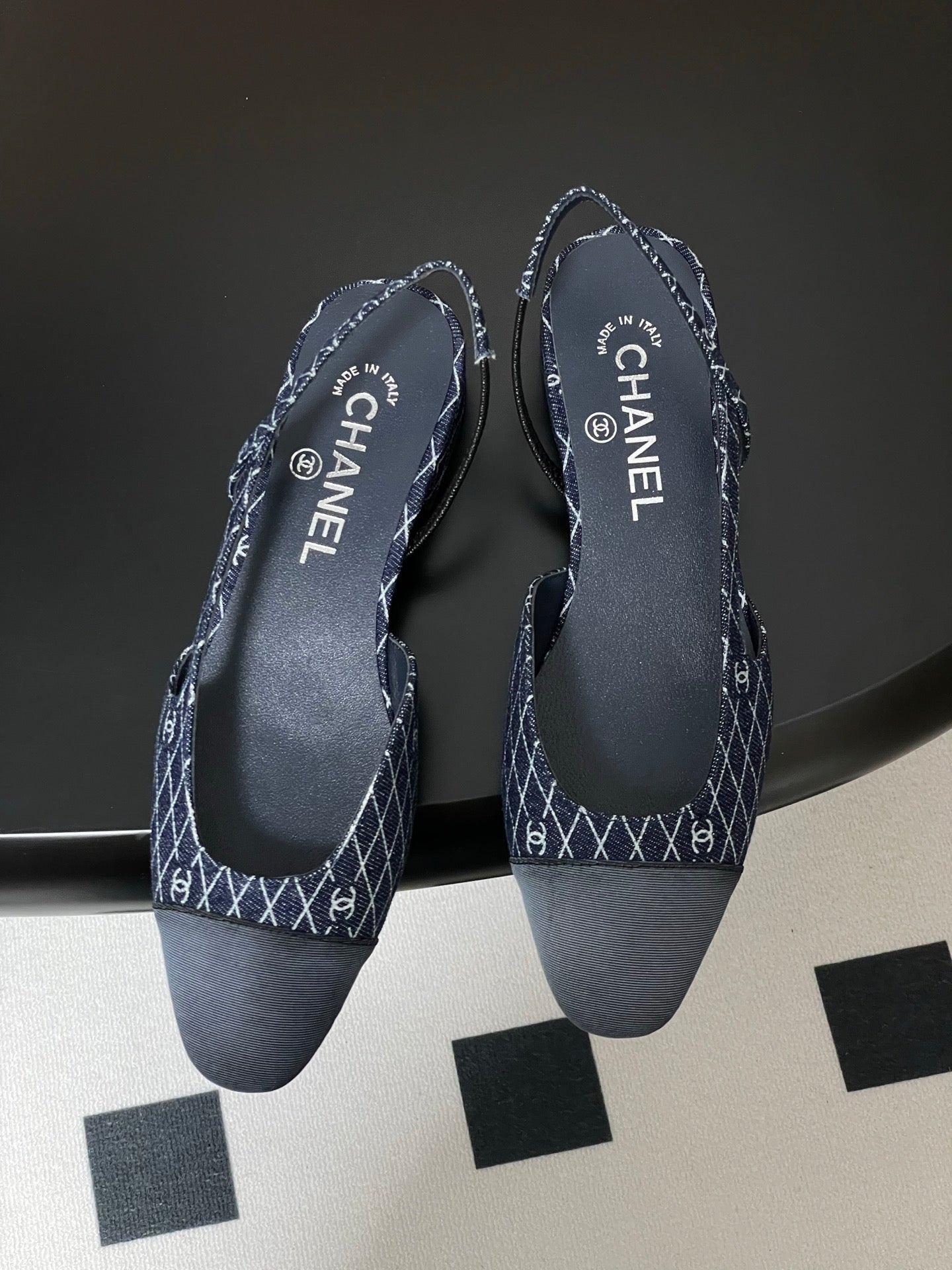 CC 25P Blue Black Quilted Denim