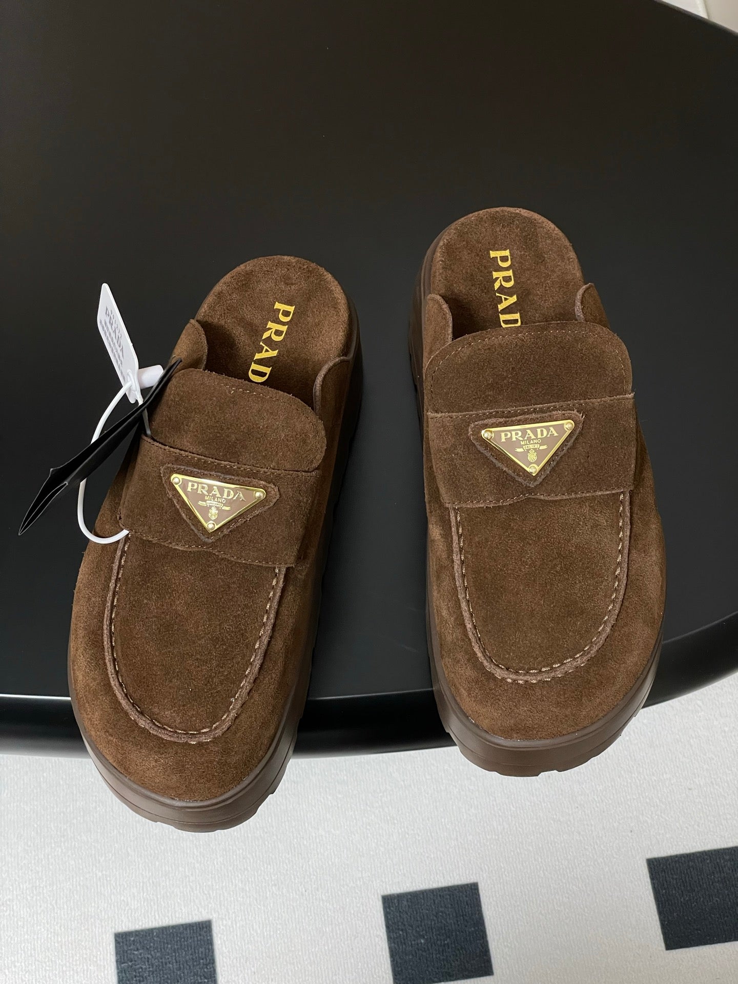Prada 25 Mule Brown Suede 247793