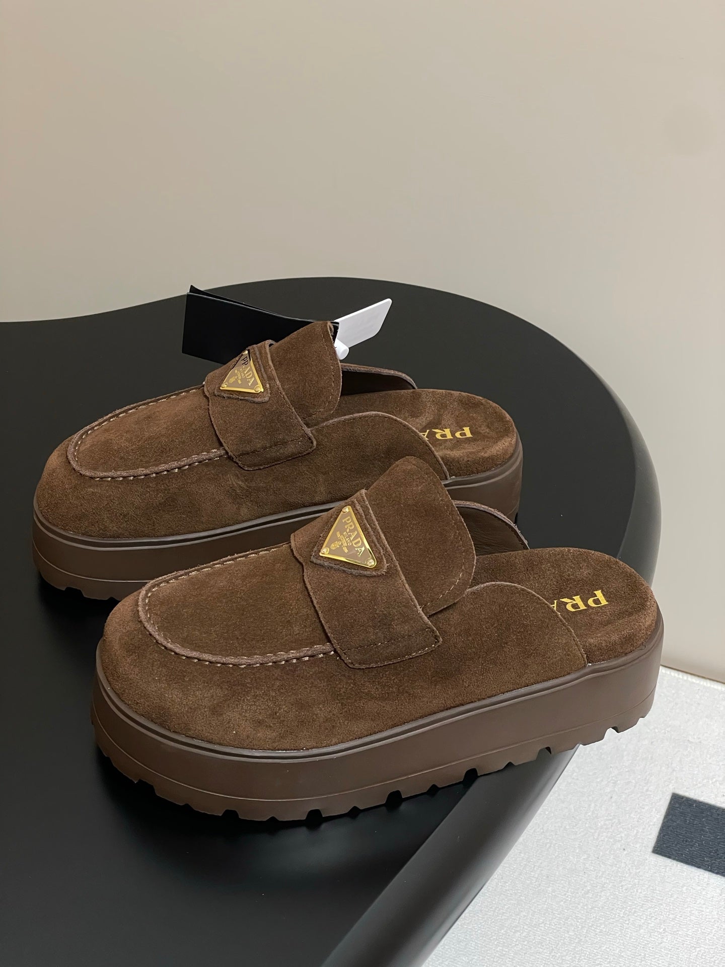 Prada 25 Mule Brown Suede 247793