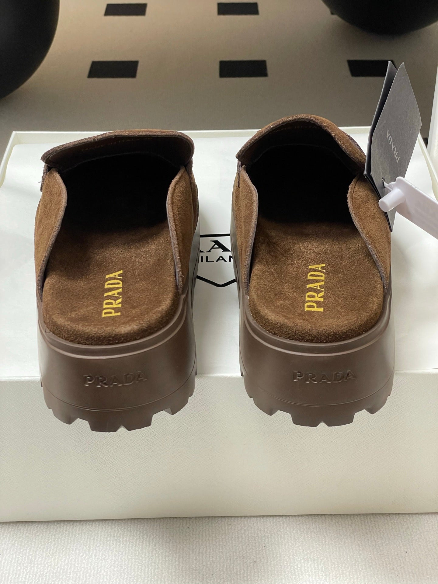 Prada 25 Mule Brown Suede 247793