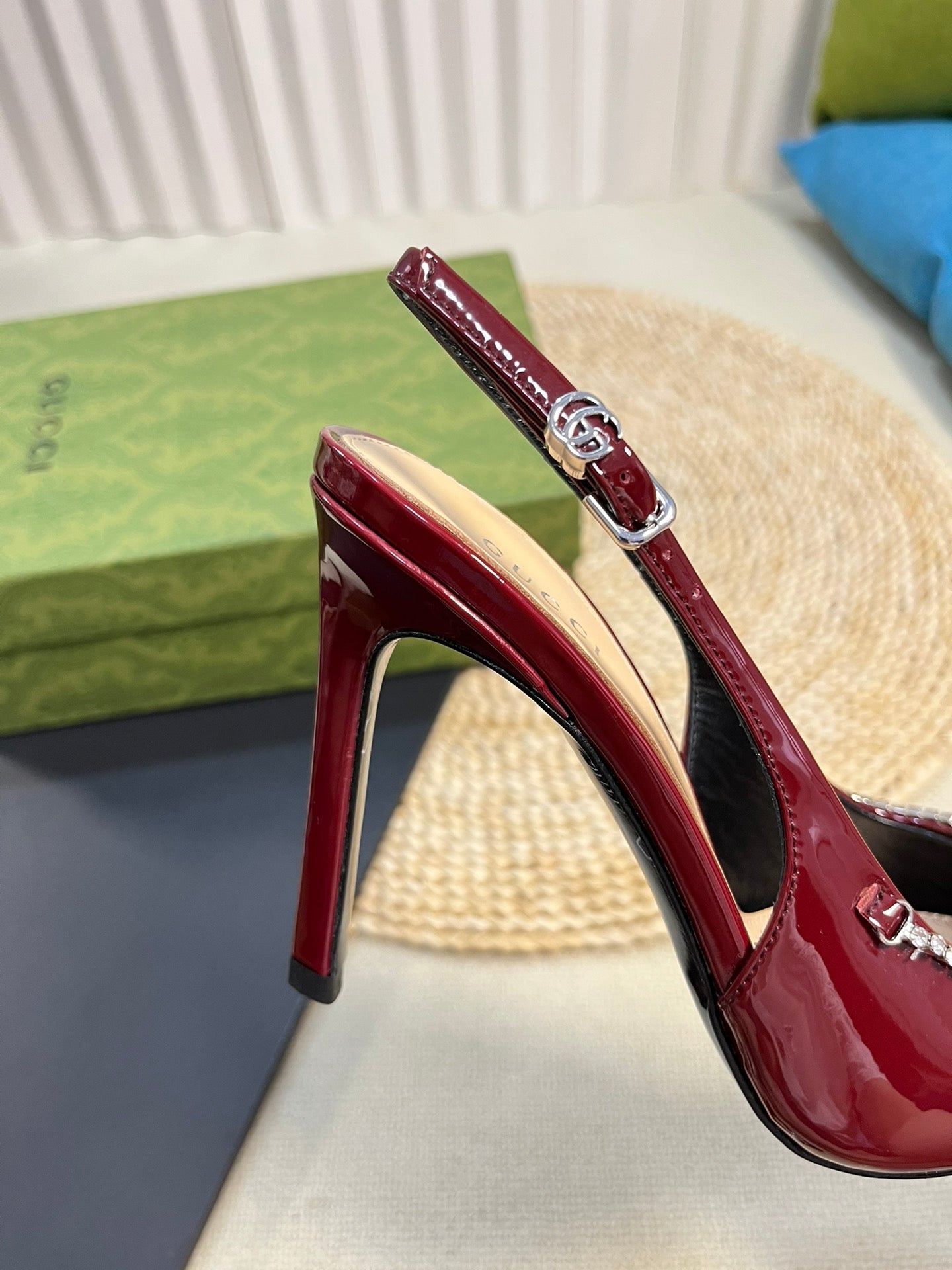 GC Embellished Slingback Red Patent Leather 294624