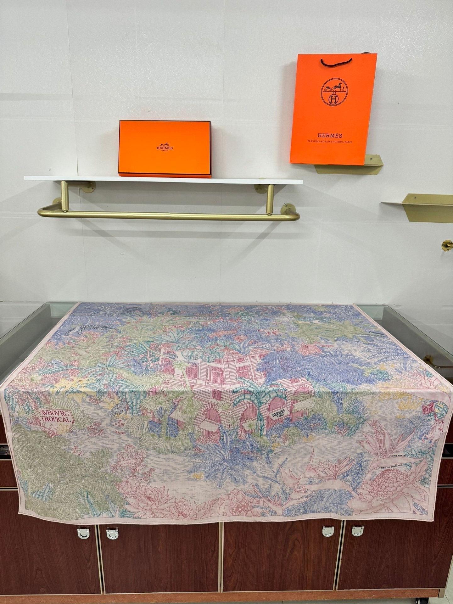 FAUBOURG TROPICAL SHAWL 140 CM IN COLORFUL CASHMERE AND SILK 379769