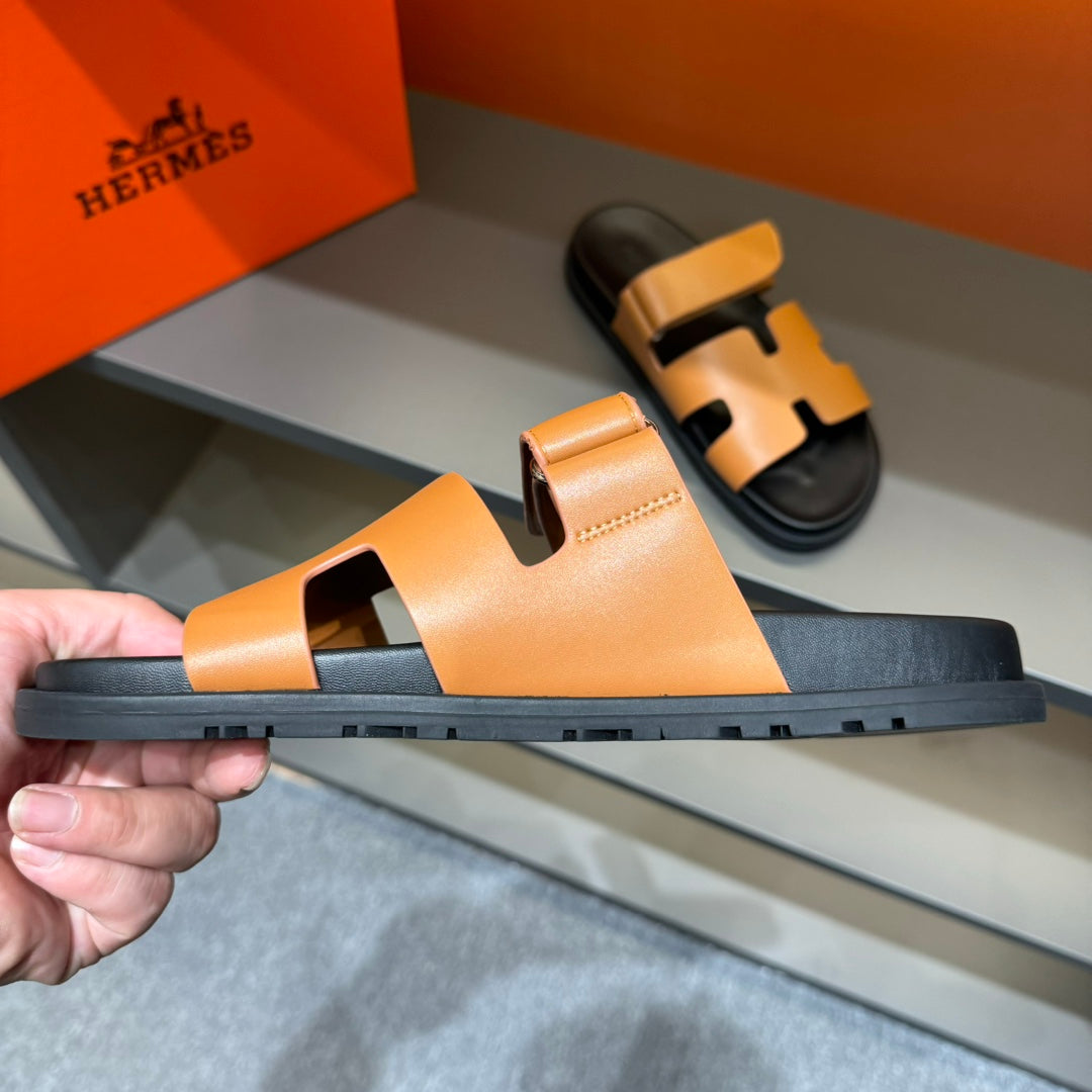 HM CHYPRE SANDAL TANGERINE CALFSKIN