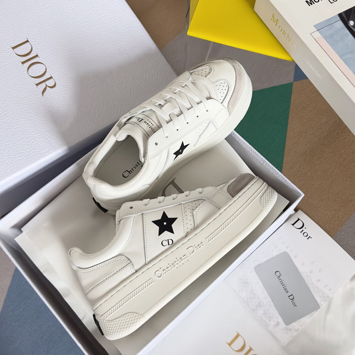 cd star sneaker white cream calfksin