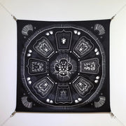HM 26ss Double Sided Scarf 90 Black Twill Silk 134422