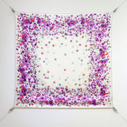 CC 25 Scarf 90CM In White Purple Colorful Cashmere 293048