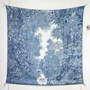 HM 26s 90 Double Sided Scarf Blue Colorful Mulberry Silk 141472