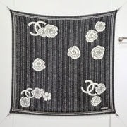 CC 25 Camellia Scarf 140CM Black Cashmere 293087