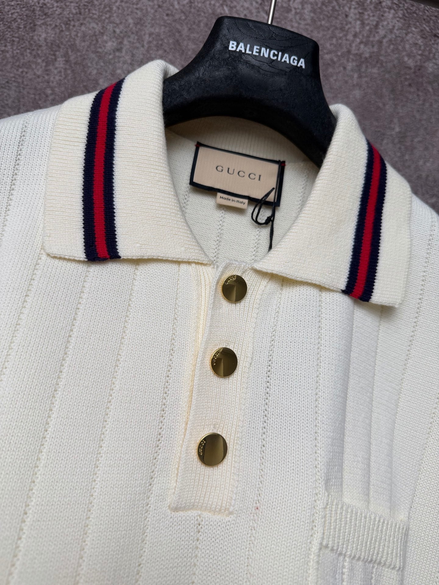 GC 2026 Men's Short-Sleeve Sweater Ivory Knitted Wool 643487
