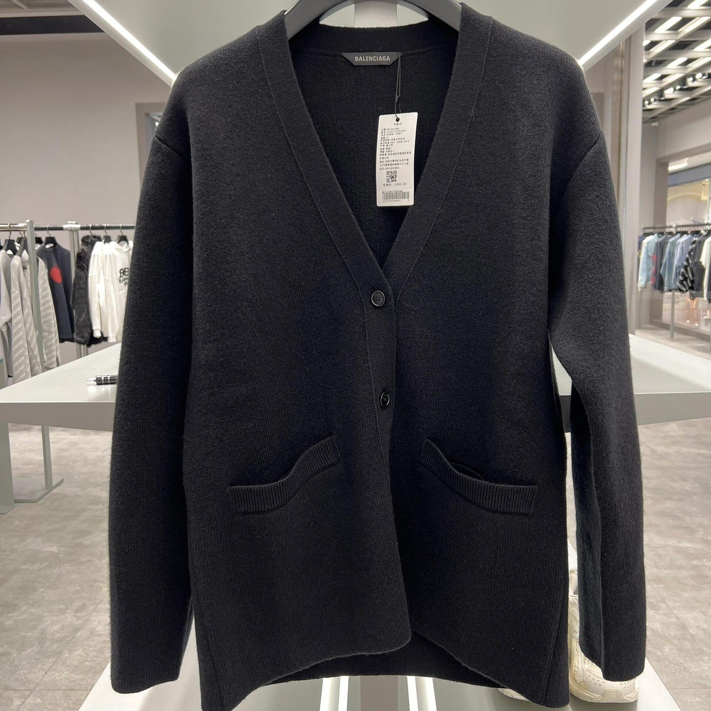 Balenciaga 25 Cardigan Black Wool 0005