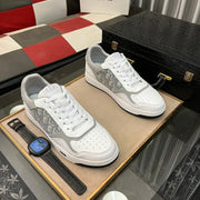 CD B27 LOW-TOP SNEAKER WHITE AND GRAY CALFSKIN