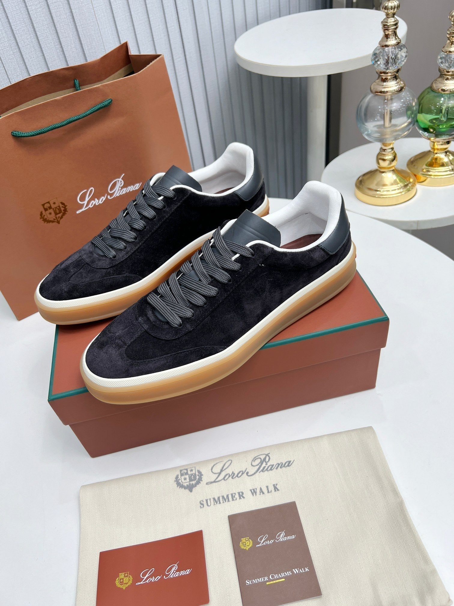 LP TENNIS WALK SNEAKERS CHARCOAL MIX GRAY SUEDE
