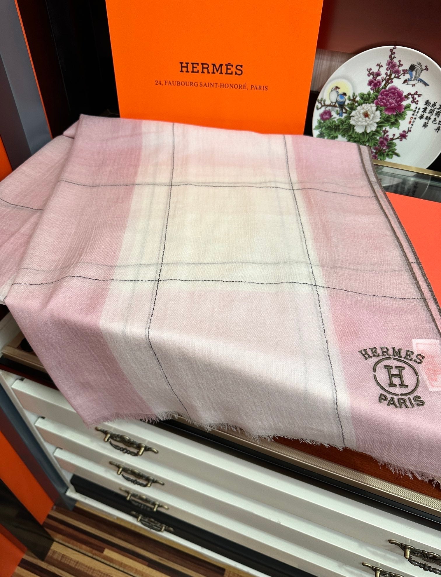 Scarf 90 Cm Pink Mix White Caro Cashmere