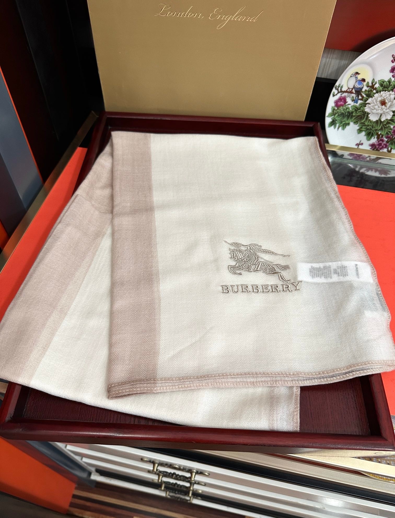 BBR Double-Sided Scarf 200CM Light Beige White Cashmere 292976