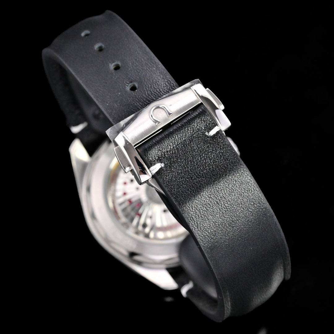 Omega Seamaster 150M Aqua Terra Observatory 39mm Black Dial Black Leather Strap