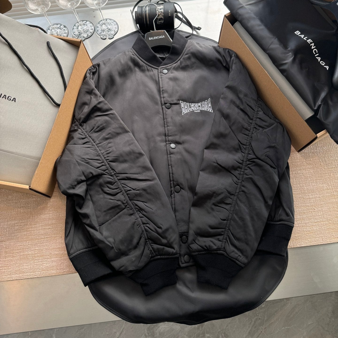 Balenciaga 25 Sports Jacket Black Polyester 0031