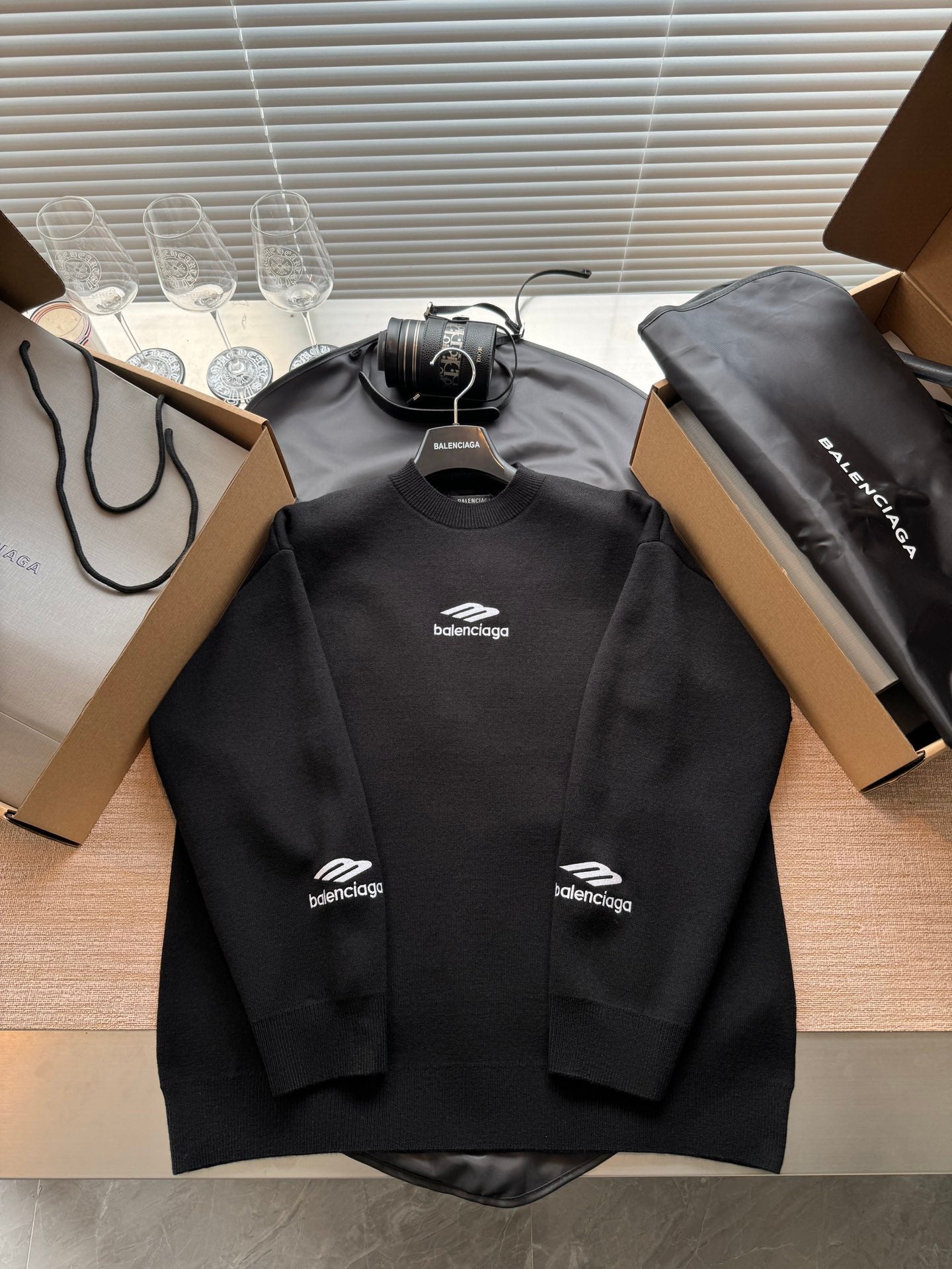 Balenciaga 25 Sweater Black Wool 0017