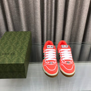 GG SCREENER SNEAKER WITH WEB ORANGE RED CALFSKIN
