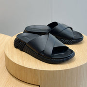 HM Men's Infra Slide Black Calfskin 547620