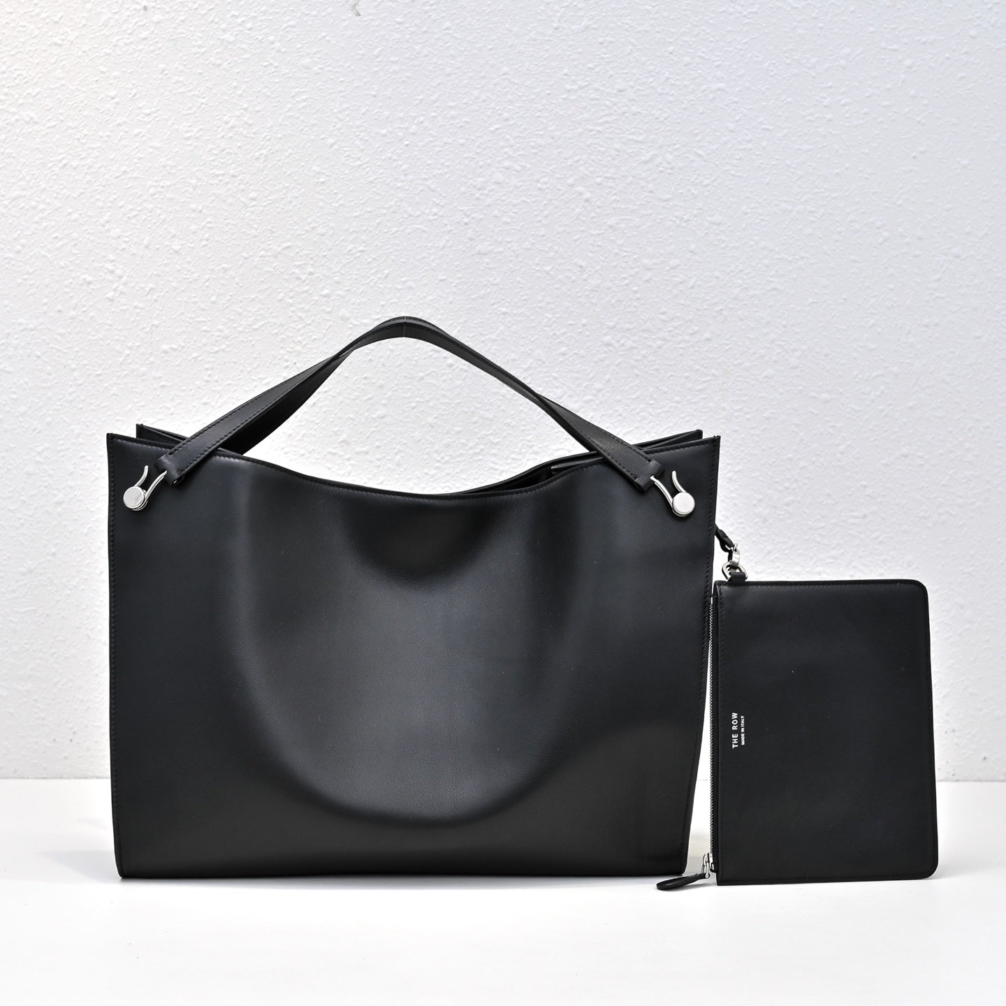 The Row Alexia Tote Bag 36cm Black Leather