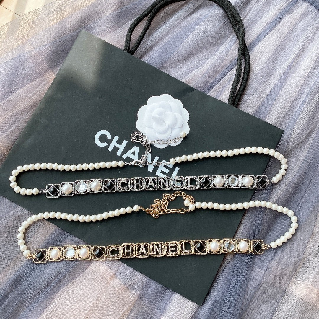 Chanel 2026 Pearl Chain Logo Charm Belt