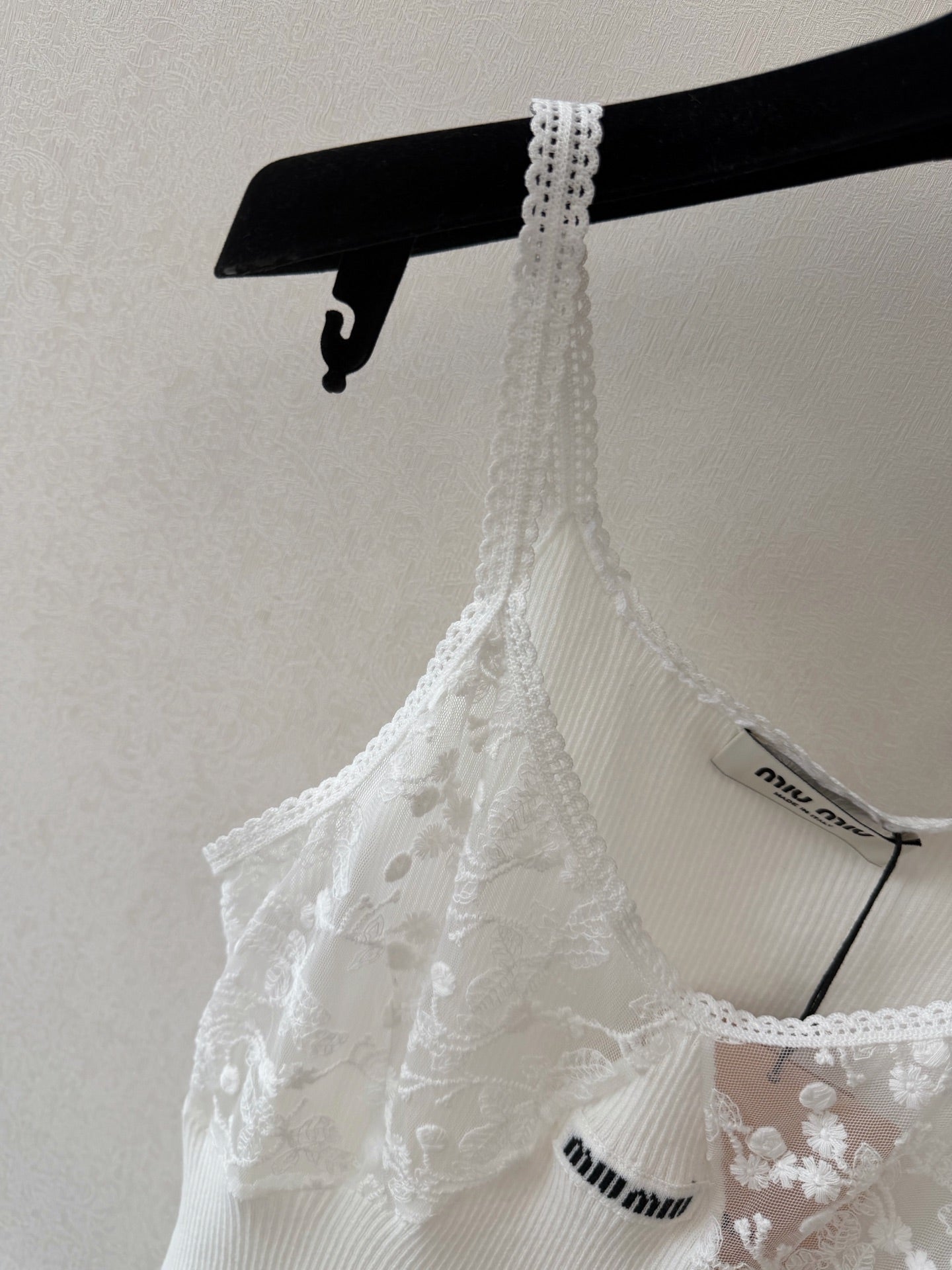 Miumiu 2026 Camisole White Lace Cotton 394789