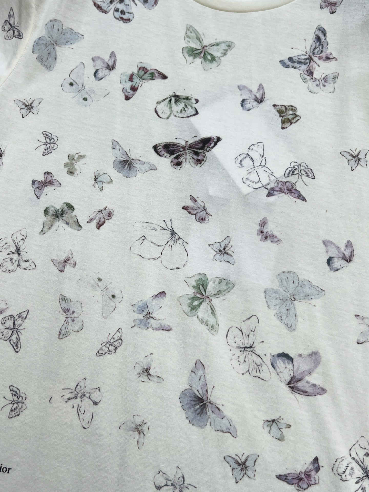 Chanel 2026 Butterfly Print Mercerized T-shirt White mix Multicolors Cotton
