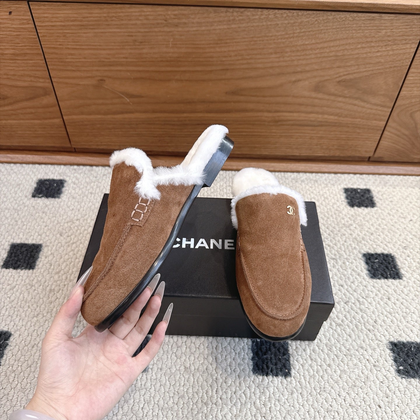 Chanel 2026 Wool Mules Suede 983862
