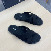 CD ALIAS SANDAL BLACK MONOGRAM JACQUARD