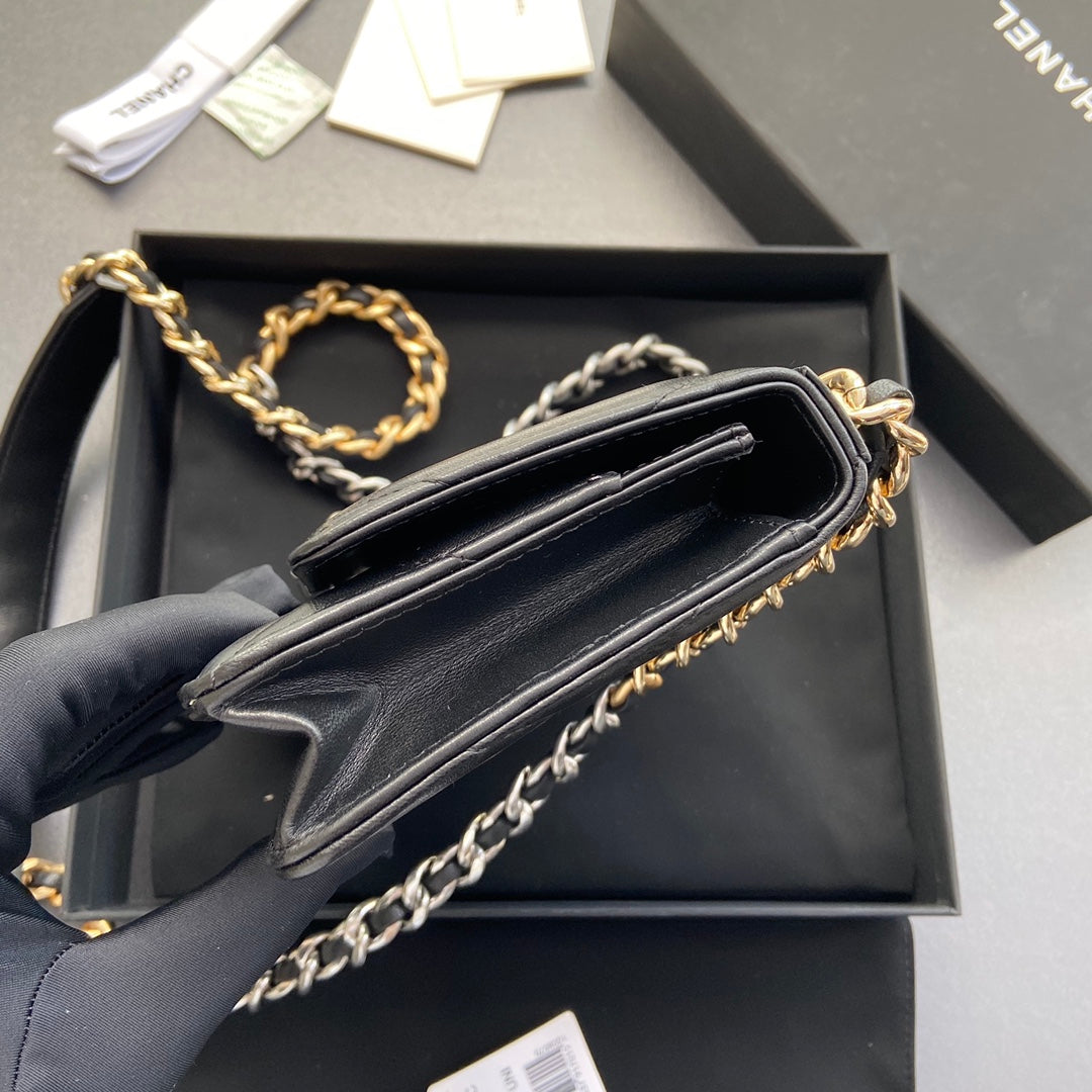 CC 19 Woc 19cm Black Calfskin SIlver Hardware