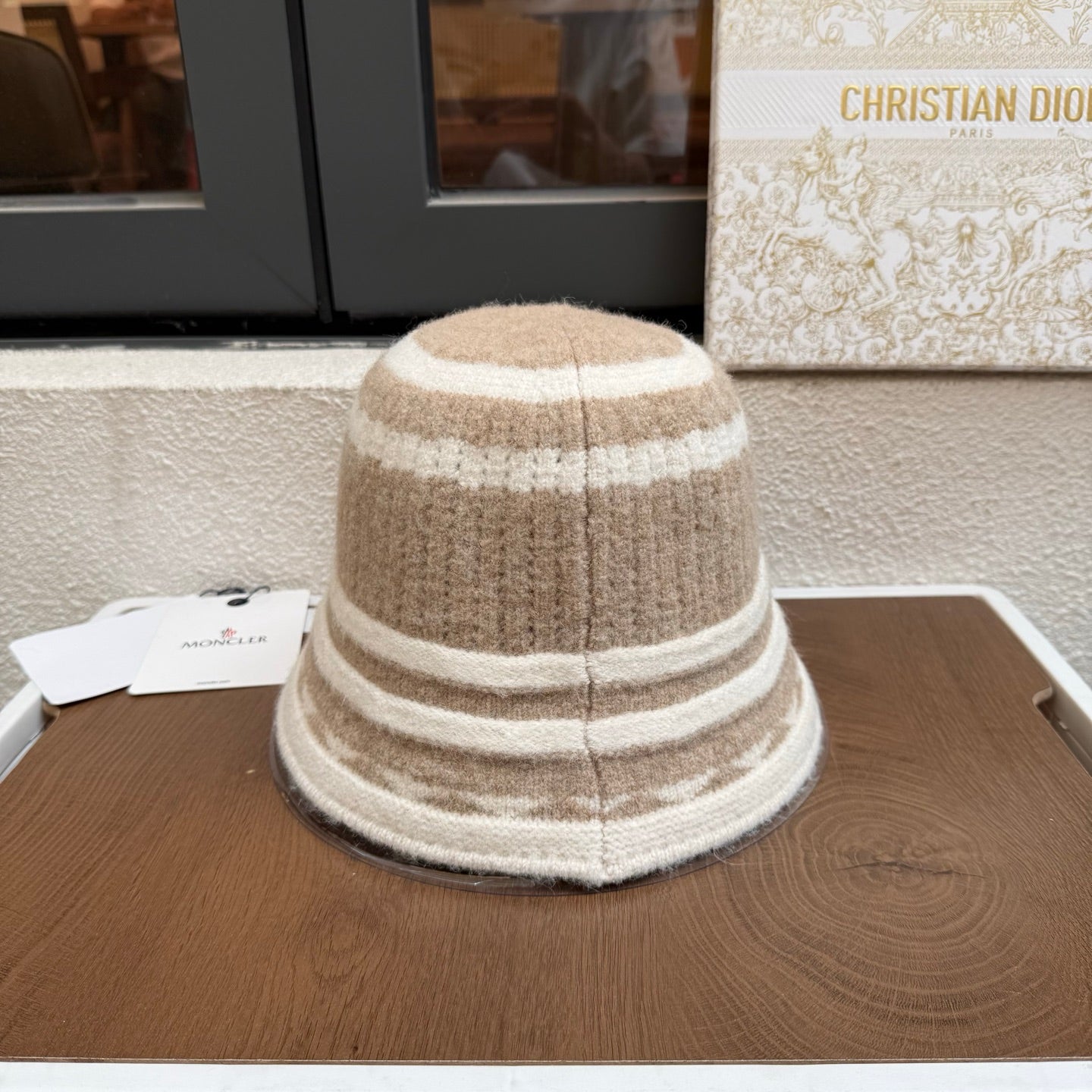 Moncler Striped Knit Bucket Hat 437004