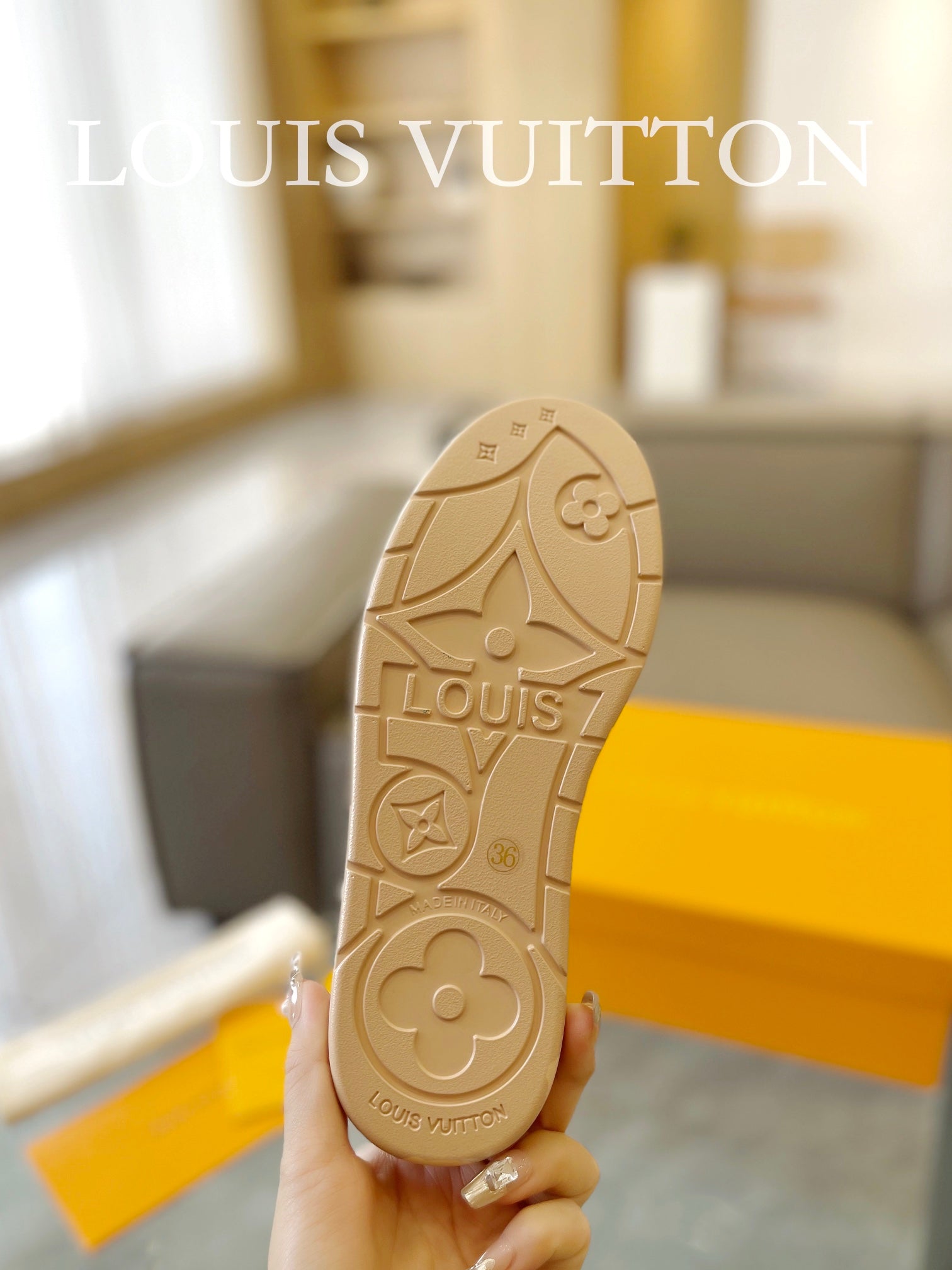 LV Aspen Platform Clogs Beige Suede