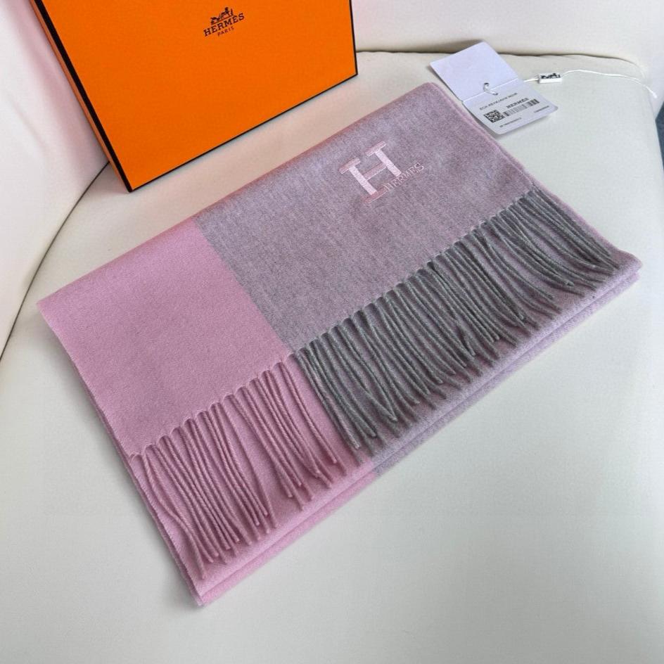 SCARF 190 CM IN BLUSH PINK CASHMERE