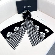 CC Scarf 180 CM In Black Mix White Cashmere Wool  411563