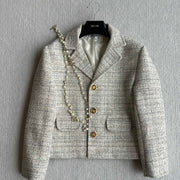 Celine 25 Coat Beige Polyester Cotton