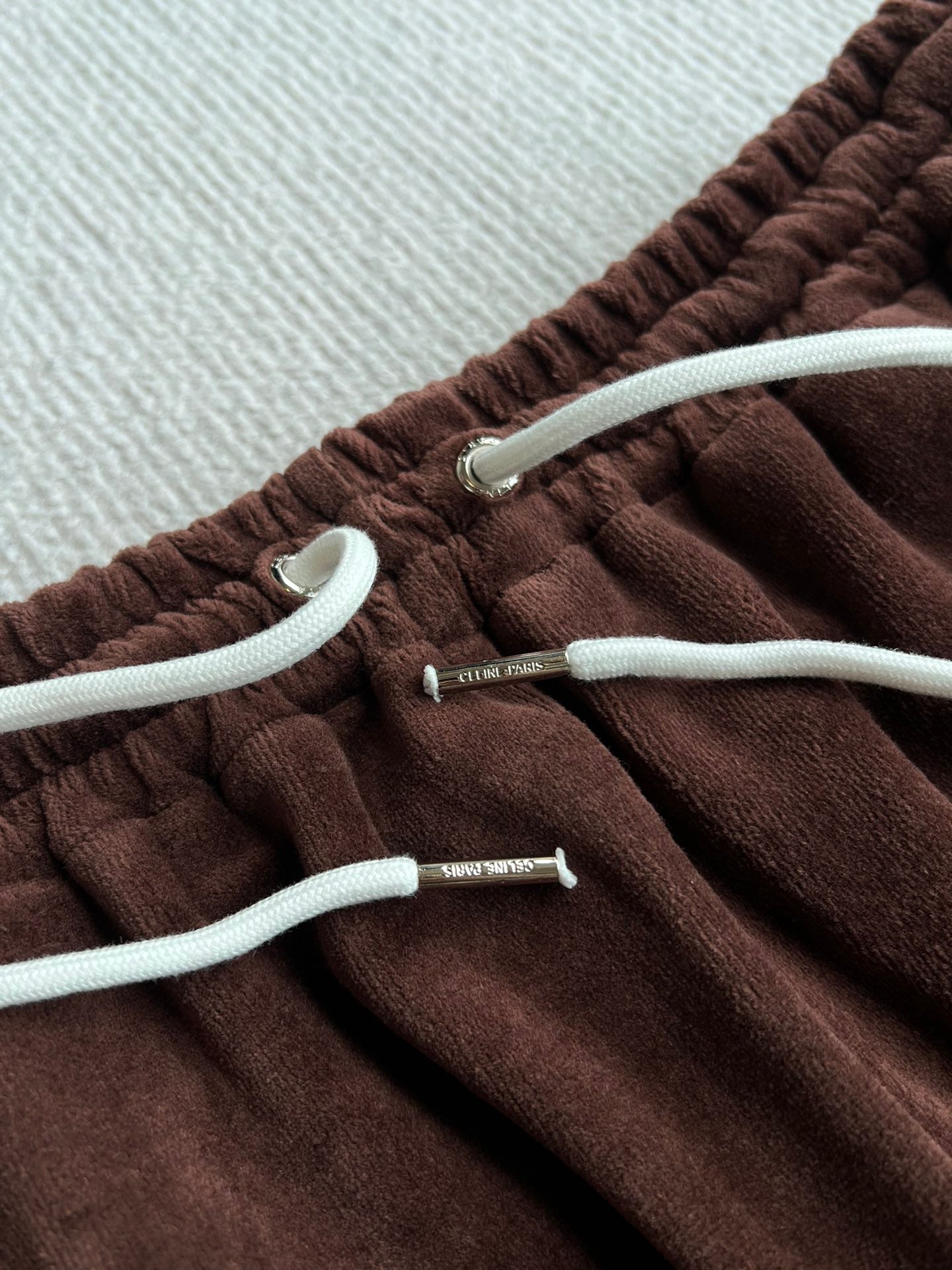 Celine 25 Trouser Brown White Cotton Polyester