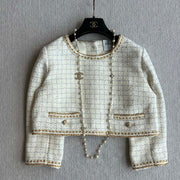 CC 25 Two-way Jacket White Wool Silk