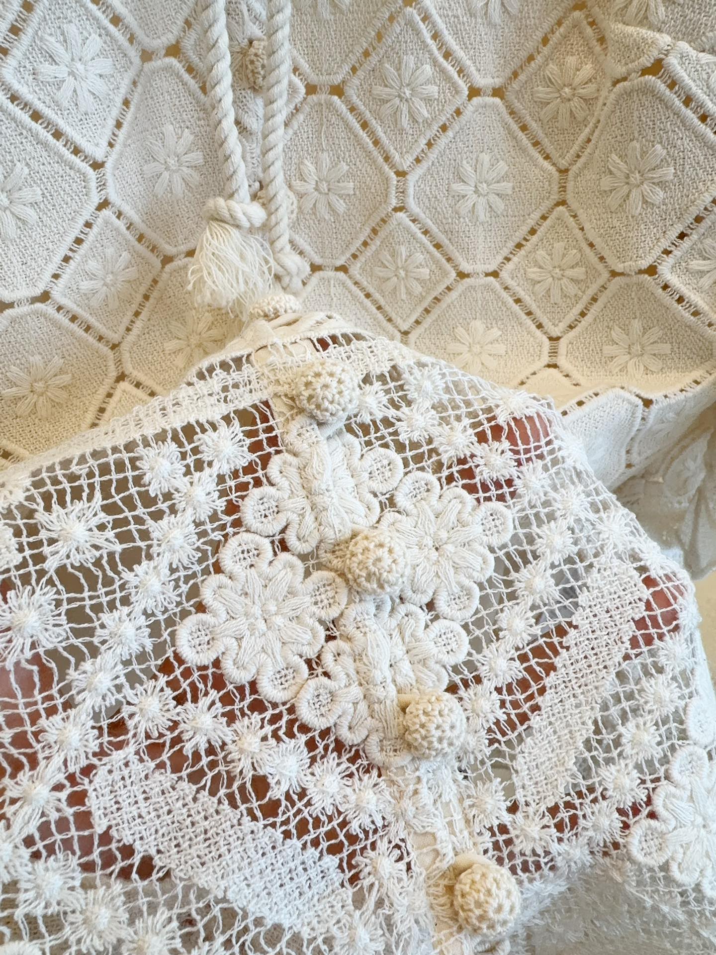 Zimmermann 25 WYLIE CROCHET BLOUSE tea white lace cotton