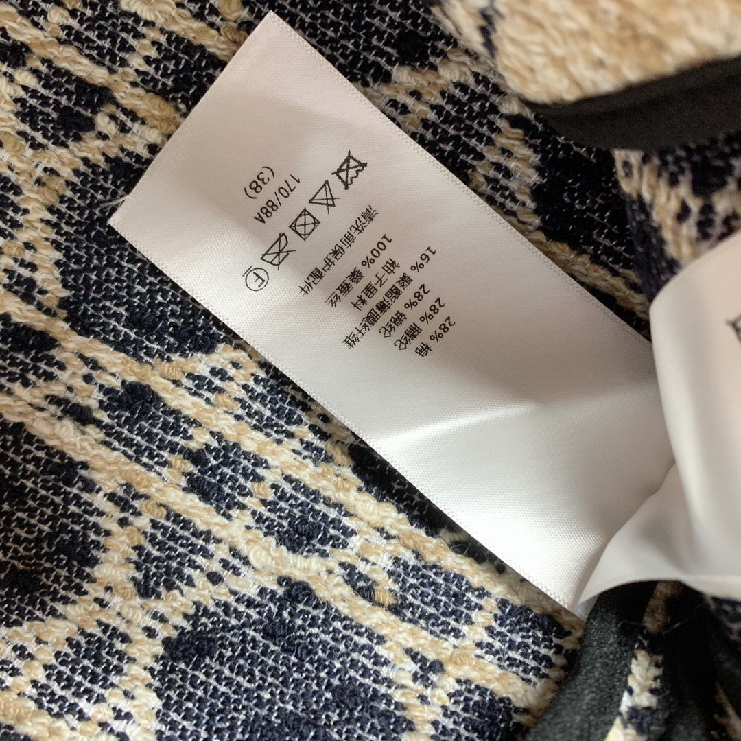 CD 25 Plaid Jacket Set Beige Mix Black 261589