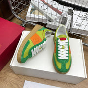 Upvillage Trainer 30mm In Lime Green Mix Emerald Laminated Calfskin With Suede 990147