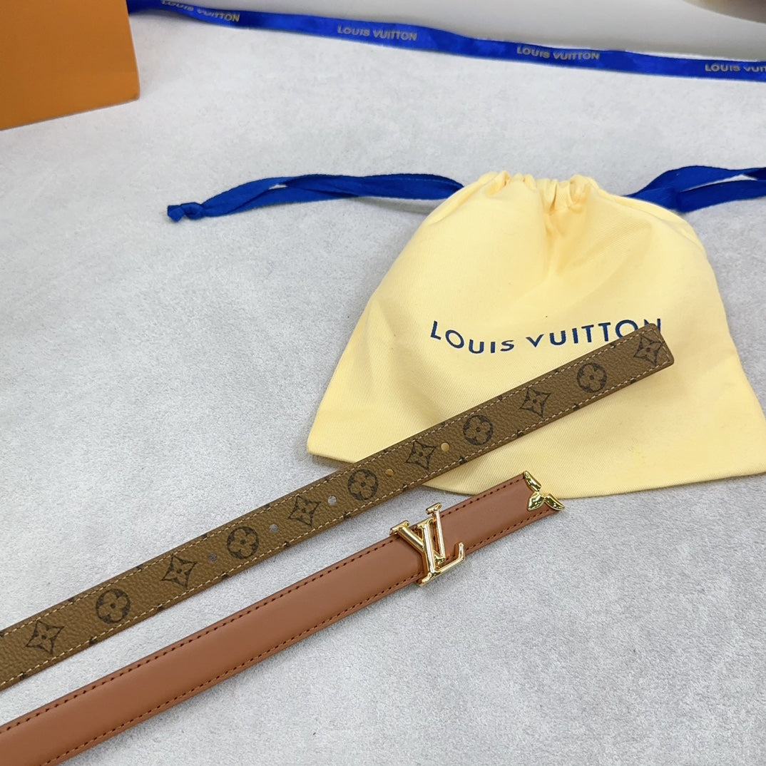 Pretty LV 20mm Reversible Belt Brown Calfskin