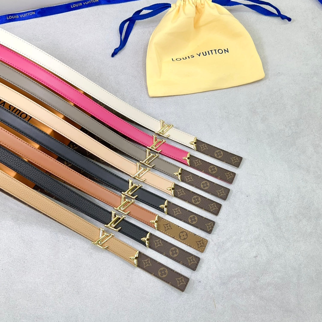 Pretty LV 20mm Reversible Belt Dark Pink Calfskin