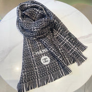 CC Scarf 180 CM Black With White Stripes Wool 422790