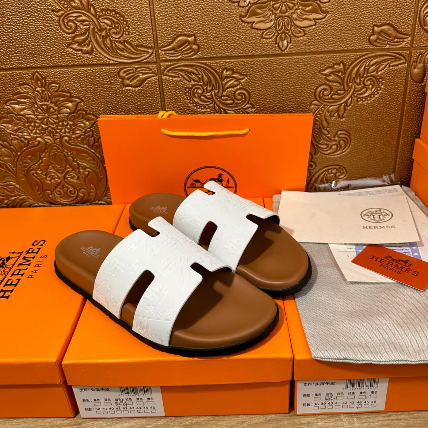 HM IZMIR SLIPPER WHITE CALFSKIN
