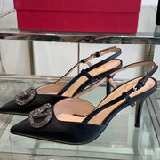 VT 25 High Heels Slingbacks Balck Cowhide 292335
