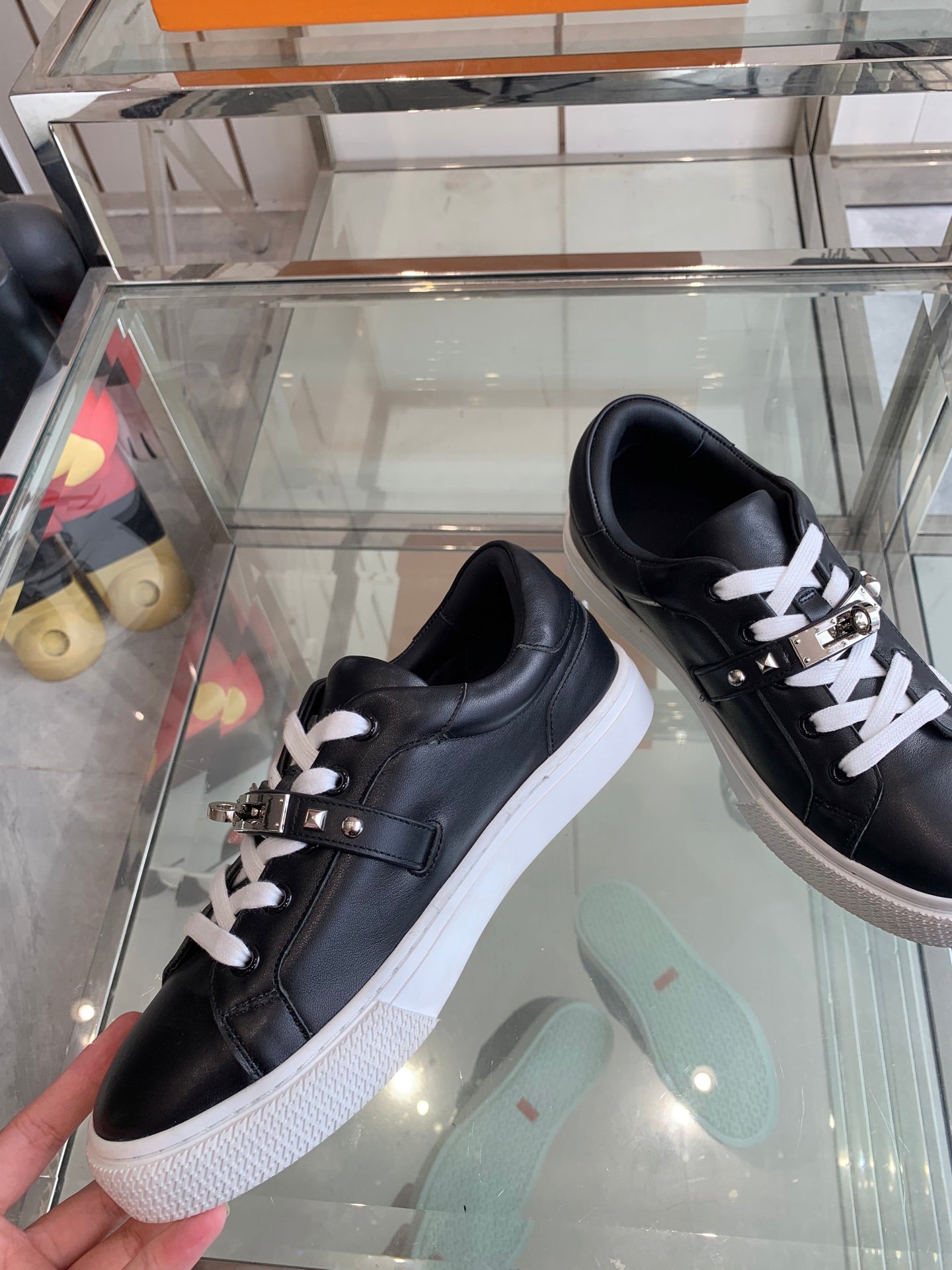 HM Day Sneaker White mix Black Calfskin 291821