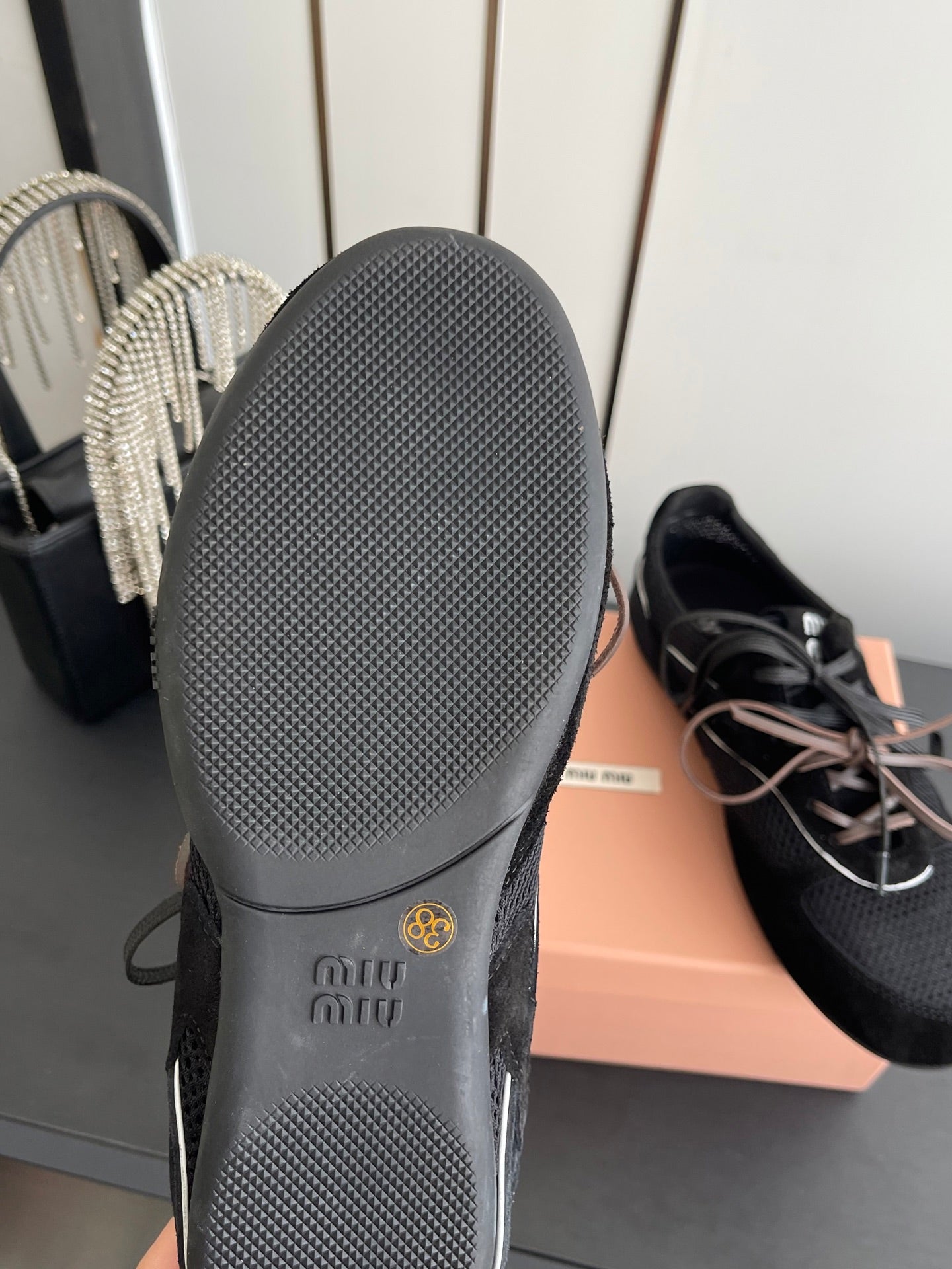 MIU 26 Casual Sneaker Black Fabric Suede 631628