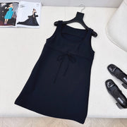 Gucci 25 Sleeveless Minimalist Dress Dark Blue Cotton Polyester