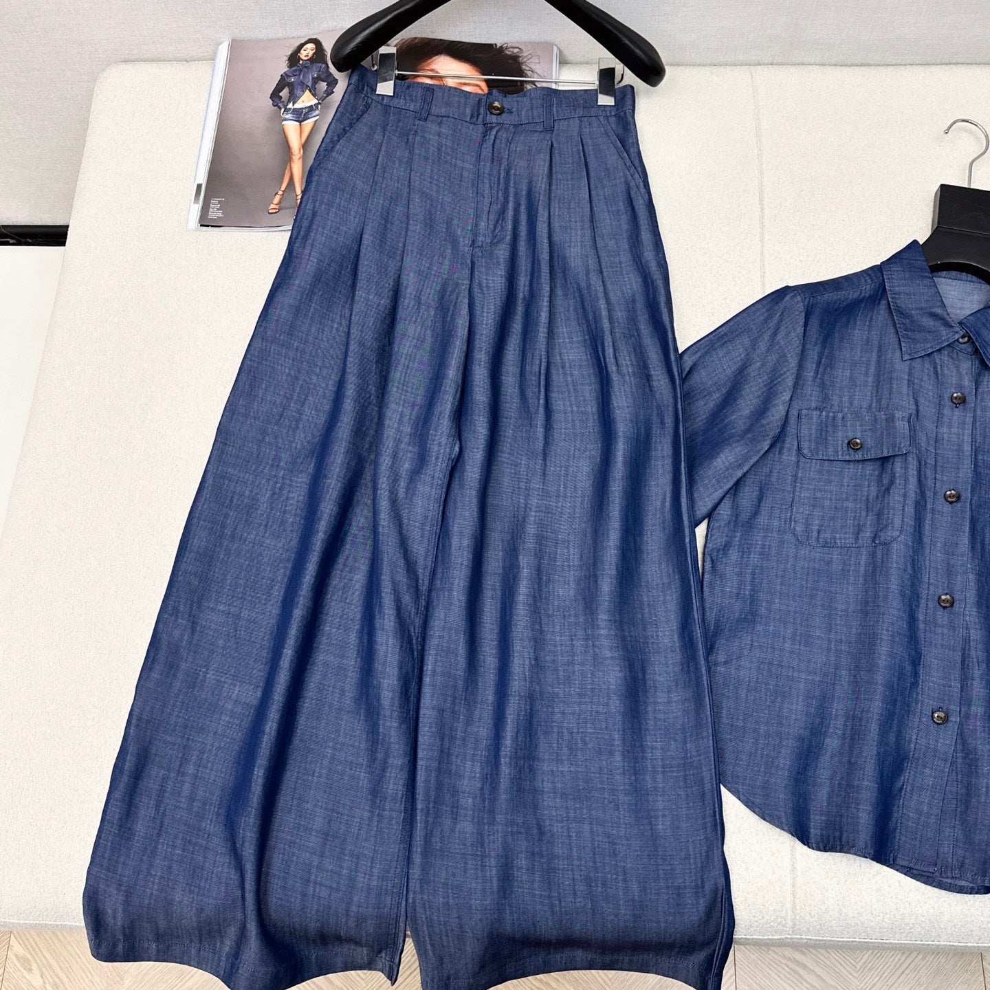 Loewe 25 Denim Set Blue Cotton 630880