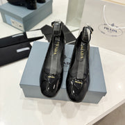 PRA NAPPA MARY JANE PUMPS GLOSSY BLACK LAMBSKIN